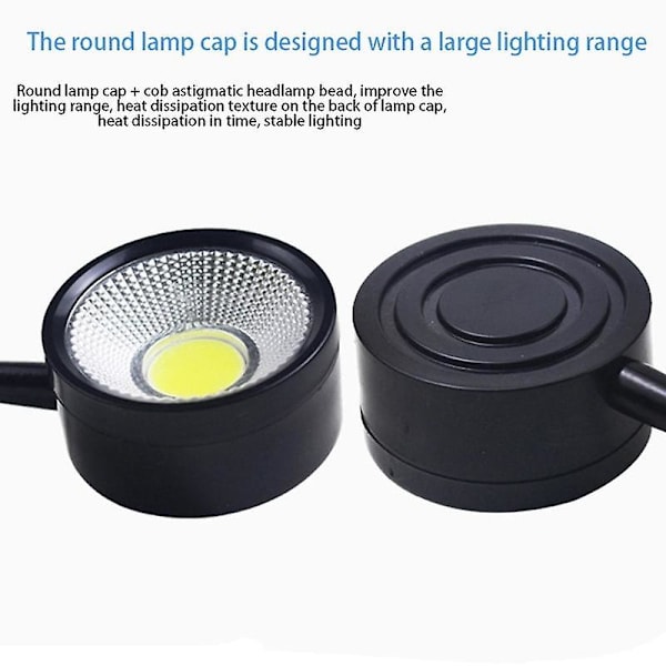 LED arbetslampa med magnetisk bas, flexibel svanhalslampa 220V 5W för svarv, fräsmaskin, borrmaskin Industri-X72-