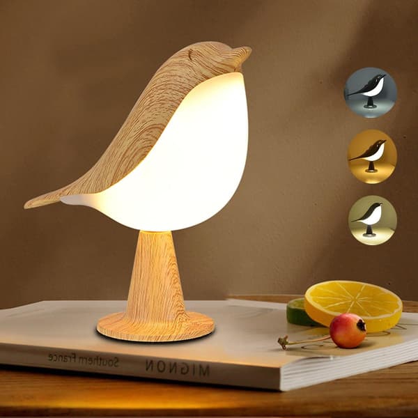 Bird Lamp with Touch Sensor, LED Table Lamp with Touch Dimmer, 3 Brightness Levels, Rechargeable