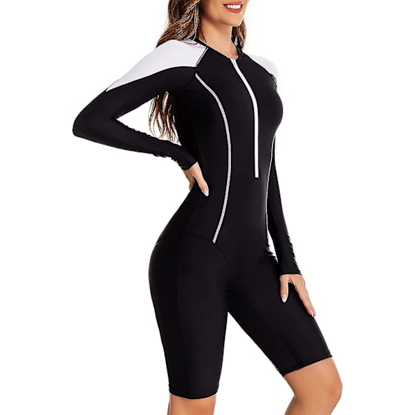 Dame One Piece Boyleg Sportsbadedragter Langærmet Badedragt UV-Beskyttelse Rash Guard Surfing Dykkerdragt Atletisk Badedragt_ll Farve 04-FQ5- Color 04 M