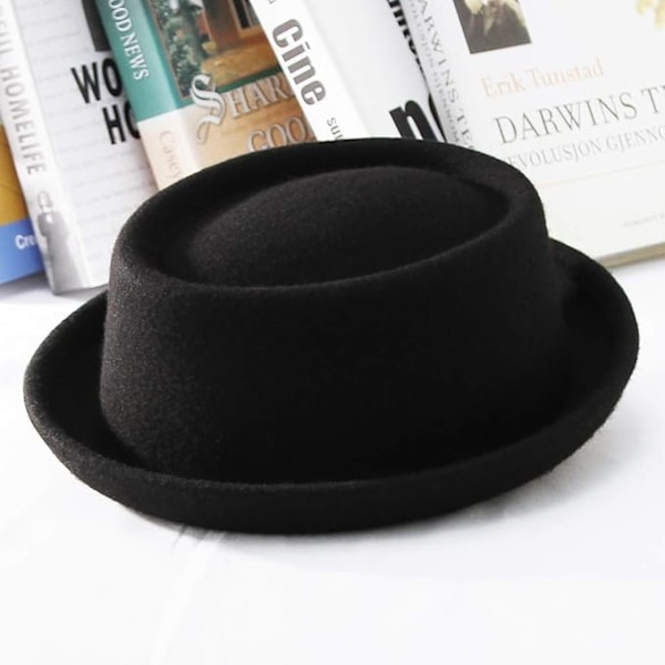 Hütte Fedora Filt Hatt for Menn og Kvinner Svart Hütte-X71-