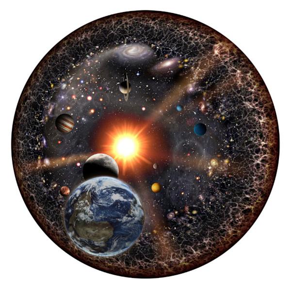 1000-osainen Pyöreä Pääkallo Universumi Aurinkokunta Planeetta Auringon Maan Lapset Aikuiset Leikki