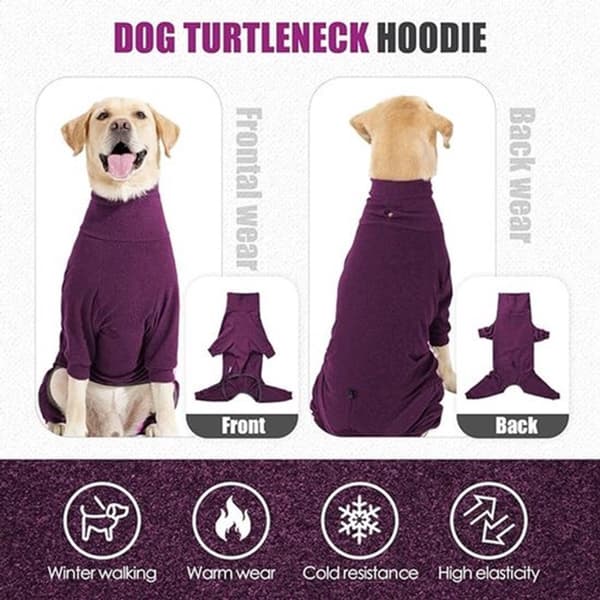 Husdjurströja fleece hundtröja vinterjacka med ben pyjamas L