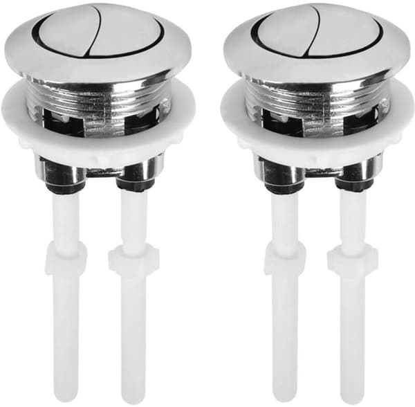 Toalettspyleknapp universal 2 stk 38mm, dobbel spyleknapp erstatning standard