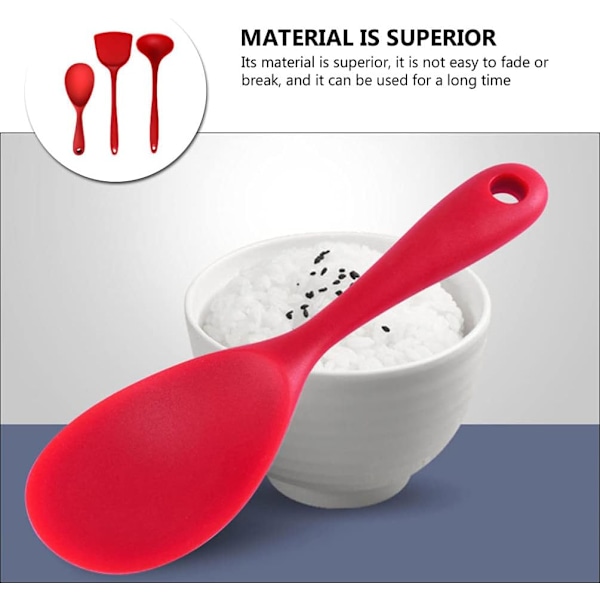 3 stk. Silikone Røreske Lang Nonstick Køkkenske Silikone