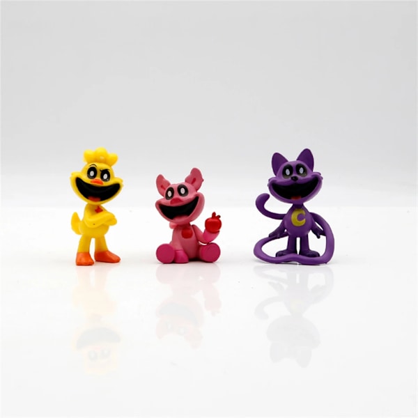 8 st Smiling Critters Spelfigurer Modell PVC Catnap Catnat Anime Statyett Modell Födelsedagspresenter Leksaker