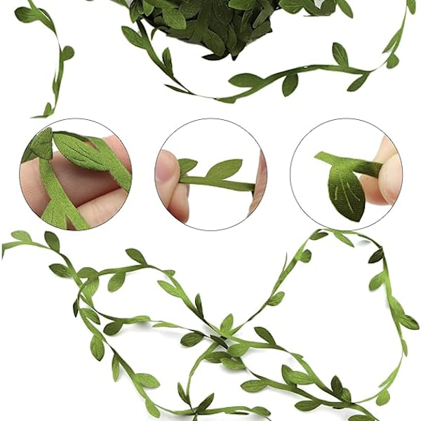 (Olivolvgrön) Tillbehör Olivolvgröna blad Bladtrim Band - 20m