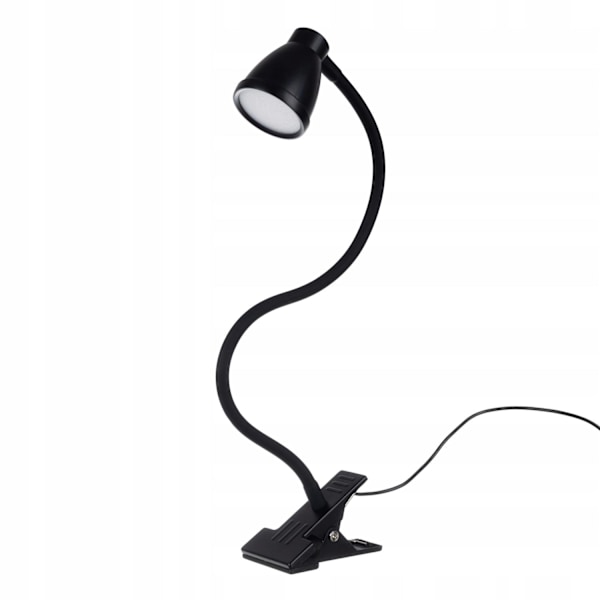 Skrivebordslampe med Klemme - USB - Sort