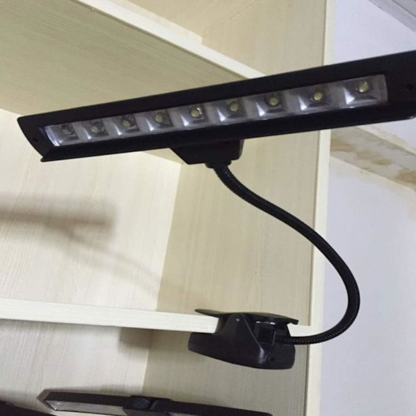 1 Notenstanderlampe Fuld Justerbar Klemme 9 LED-Orkester På