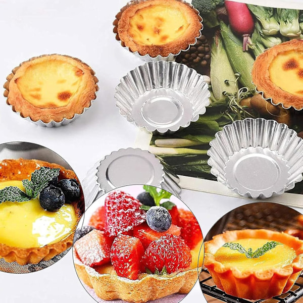 KCVV Bakeform - Mini Quicheform - Gjenbrukbar - For Baking, Restaurant, Eggedos, Puddinglaging - 30 Stykker