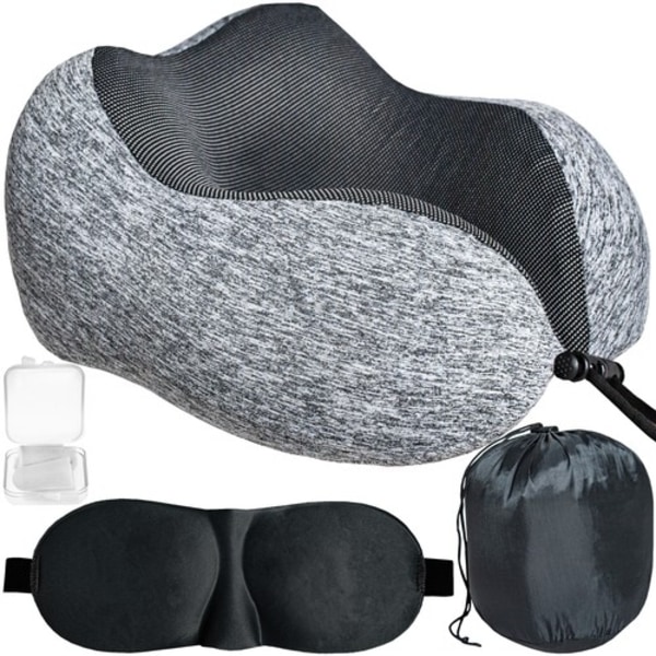 Rese-Kit 3-i-1 med Memory Foam - Nakkeputen & Søvnmaske