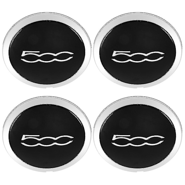 4 stk 133 mm navkapsler for Fiat 500 hjul Senter navkapsler Sett 68078419AC 68078421AC Deksel Sølv 51884863
