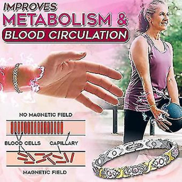 Magnetisk terapi Menopause lindrende armbånd til kvinder Rosaguld-X72-