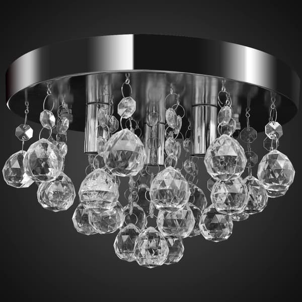 Krystall- og kromlysekrone Transparent transparent