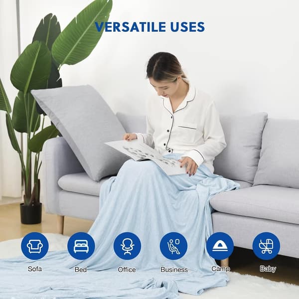 Køletæppe til varme sovende, tyndt let åndbart blødt dobbeltsidet forbedret køletæppe til sommer, lindring af nattesved