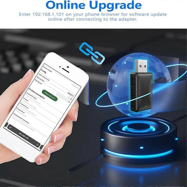 2-in-1 Android Auto Langaton Adapteri & Langaton CarPlay Adapteri Plug&Play Auton Dongle Muuttaa Johdollisen Langattomaksi Carplay