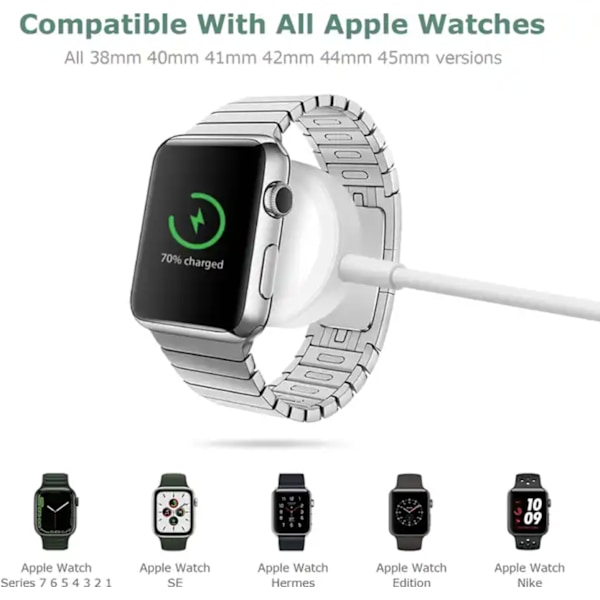Apple Watch Oplader USB-C Hurtig Opladning SmartWatch 1 METER