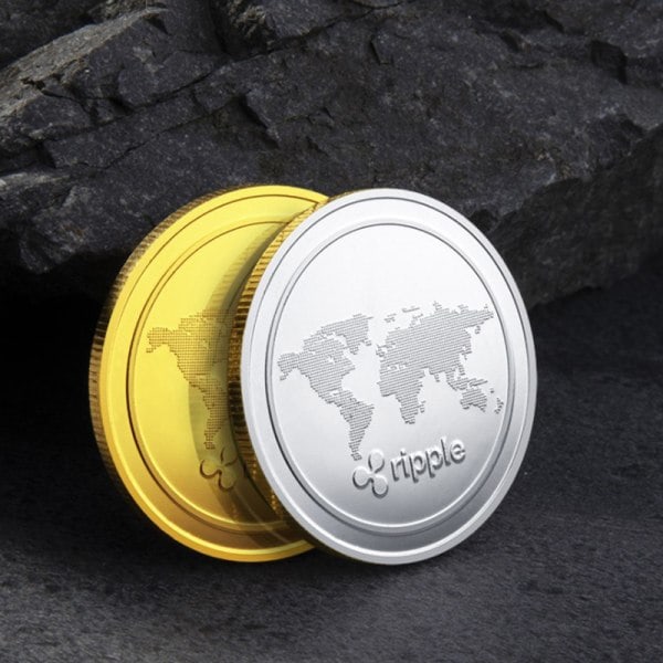 1. Plated Ripple Coin XRP CRYPTO Jubilæum Ripple XRP Col Guld