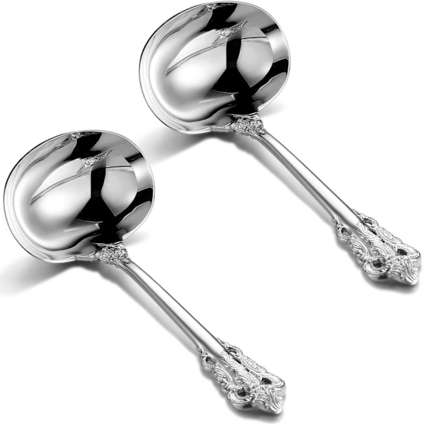 2 Stycken 304 Rostfritt Stål Såsslev Metall Slev Sked-X71-