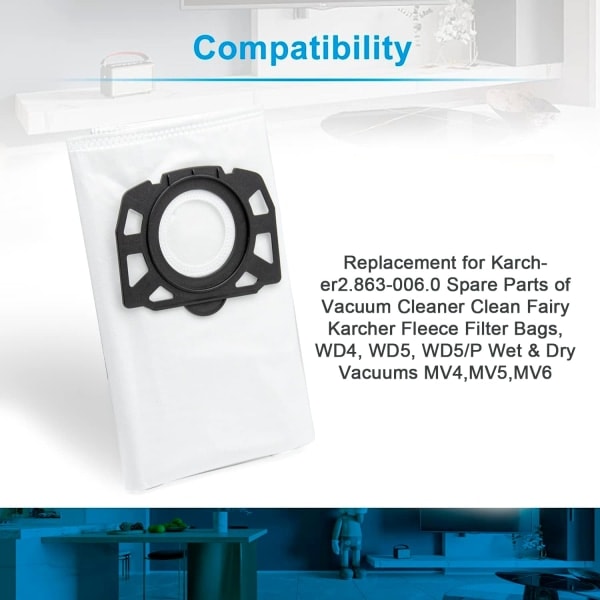 12 kpl KFI 487 imuripusseja - Tarvikkeet Karcher WD4,WD5,WD6,MV4,MV5,MV6,WD4.000...WD5.999,2.863-006.0