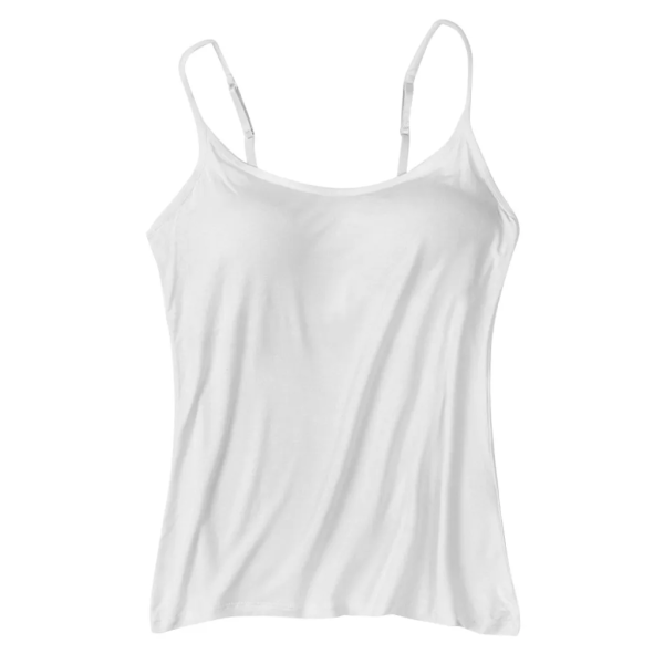 Linne för dam Camisole med inbyggd bh-halsväst Vadderade slim fit linne Sexiga skjortor Feminino Casual XL White