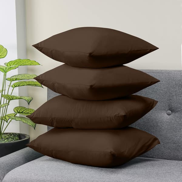 Pillowcase 4-pack - Standard size 50x75 cm - 100% brushed microfiber pillowcases with envelope closure - Wrinkle, fade and stain resistant pillowcases Brown