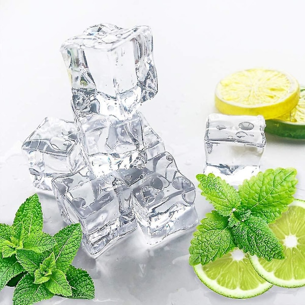 100 stk 18*18mm Kunstige Akryl Isbiter Transparent Falske Isbiter Diamant Plast Isbiter Falsk Knust Is for Hjeminnredning