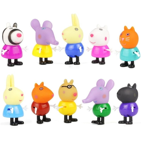 Peppa Pig Familj & Vänner Emily Rebecca Suzy Actionfigurer Leksaker 25st