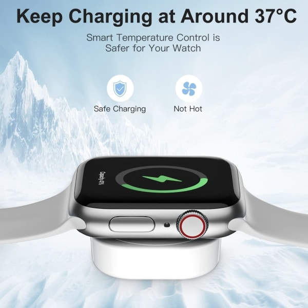 Kompatibel med Apple Watch-lader, 1,5 M/5 fot rask magnetisk ladekabel, iWatch-lader kompatibel med Apple Watch Series 9 8 7 SE 6 5 4 3 2