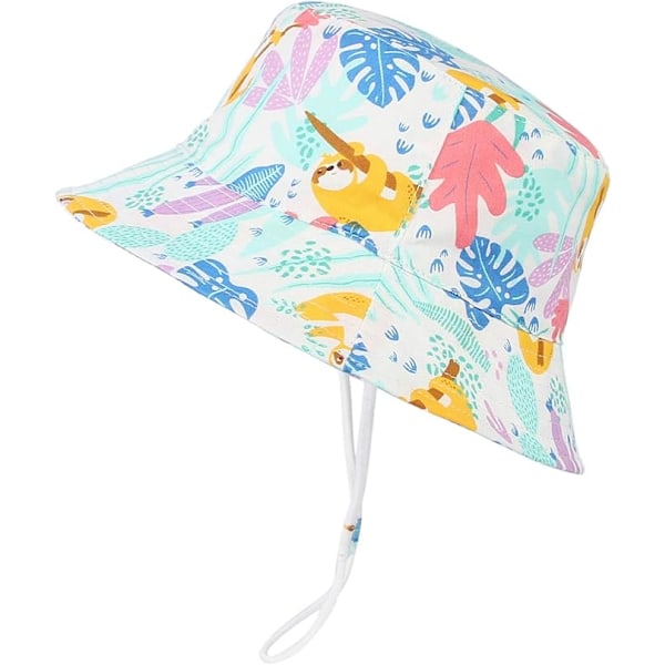 Solhatt Baby Gutter Jenter Sommerhatt Barn (Hvite Blader)-X71-
