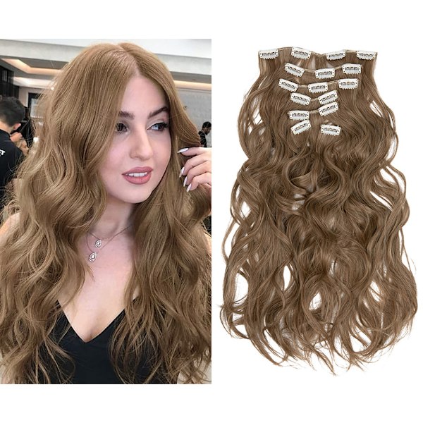Clip in extensions hårforlengelser 7 deler syntetiske Parykk hårstykker 171#