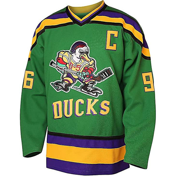 SQCLV Herr Mighty Ducks 96 Charlie Conway 99 Adam Banks 33 Greg Goldberg Elokuva Jääkiekkopaita Vihreä 96  XXL