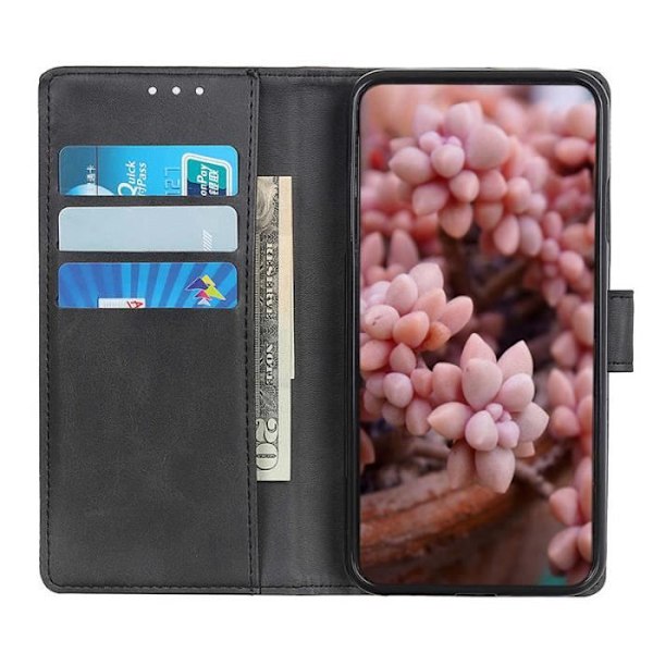 Etui til Samsung Galaxy S21 5G 6.2\" Lær, Svart PU Etui Stativfunksjon Multi Kortspor Stil Mobil Lommebok