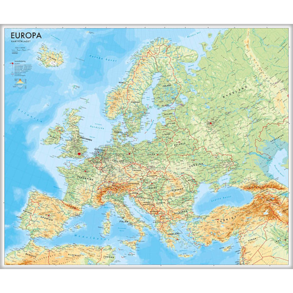 Euroopan seinäkartta Kartförlaget 1 9789189427693