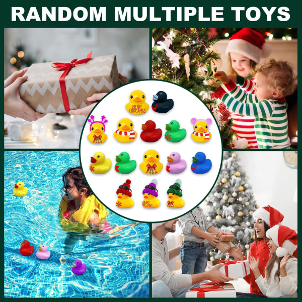 Jul 24 dagars nedräkning adventskalender, Rubber Ducky Adventskalender roliga leksaker, 24 gummiankor badleksaker