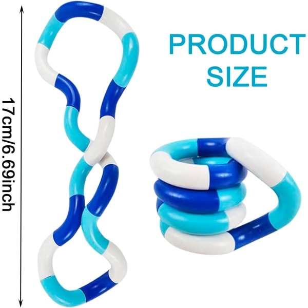 5 st Tangle Fidget Toy Twisty Toy Snake Toys Avkoppling Stress Relief Stim Tyst för barn och vuxna