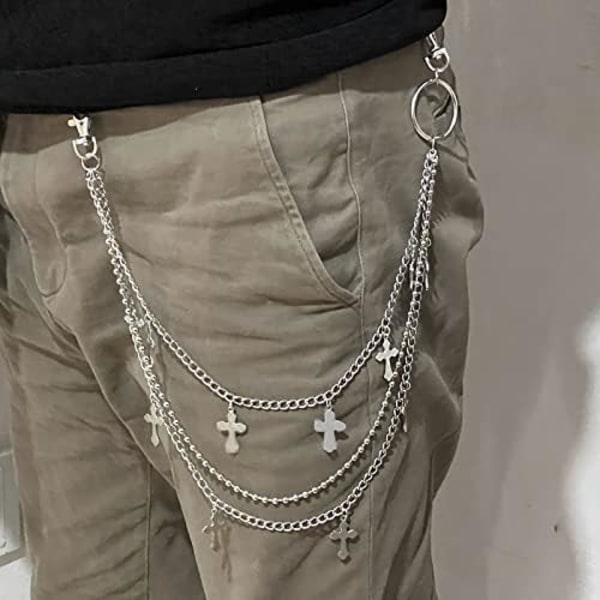 Buksekæde Pung Kæde Punk Kæde Hip Hop Sommerfuglelås Charm Jeans Kæder Rock Kæder til Kvinder Mænd Hipster Kvinder Fa-FQ2-