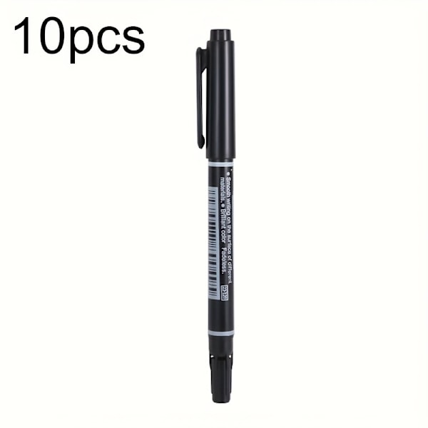 Permanenttitussi 0,8/2 mm kärki Kaksipäinen Vedenkestävä Musta Sininen Punainen Tussi Opiskelijan Paperille Teräkselle CD:lle Lasille Kankaalle Väri Toimisto Koulutarvikkeet