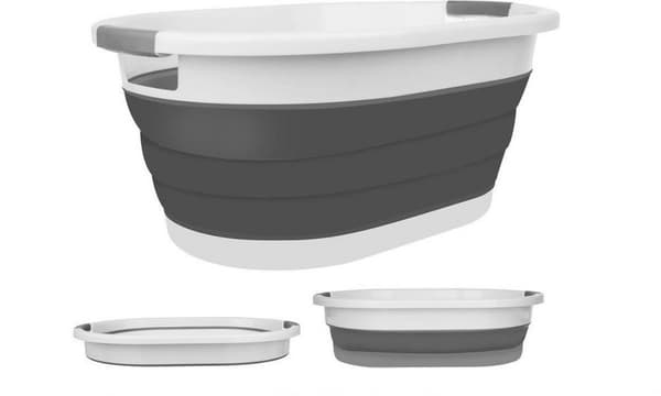Silicone Folding Laundry Basket - Collapsible Laundry Hamper - Space-Saving 25L Laundry Basket