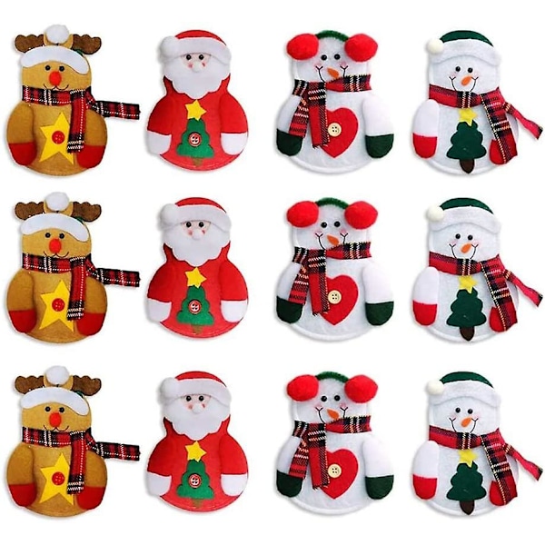 12 stk. Julebestikpose Bestikholder Juledekoration-X71-