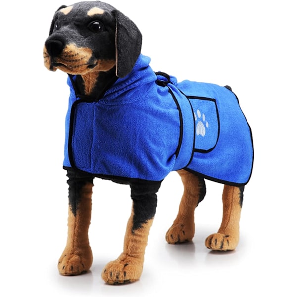 Hundbadhandduk med Dubbelficka, Huva och Bälte, Portabelt Husdjur