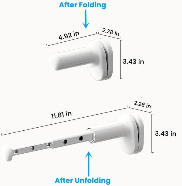 Extendable Wall-Mounted Drying Rack - Foldable Travel Drying Rack for Multiple Scenarios, Smooth and Space-Saving