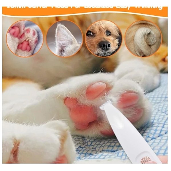 Pet Micro Precision Trimmer, 2024 Ny Uppgradering Hundtass Trimmer med LED-ljus