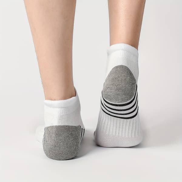 Stribede ankelstrømper til mænd i bomuld, 12 par åndbare forretningsstrømper 11-16 Mixed Color