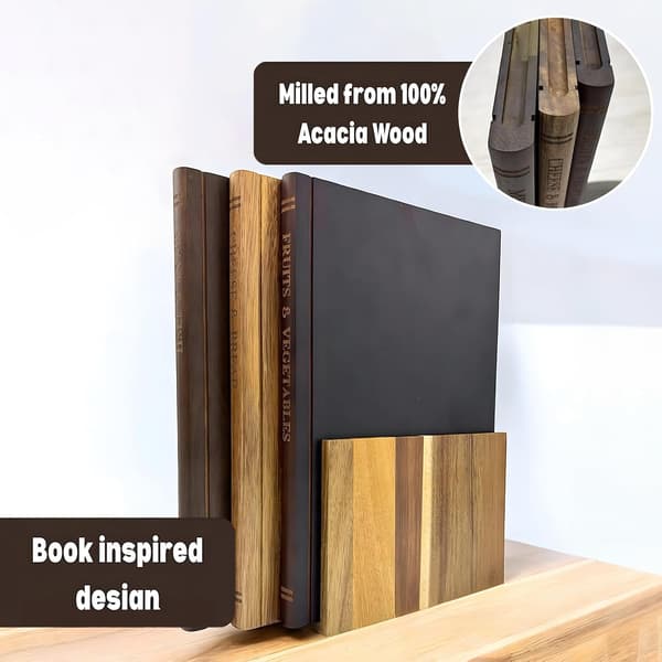 Book-shaped Cutting Board Set, Book Cutting Board Set, 3 Pcs Book-shaped Cutting Boards with Stand, Cutting Board Library