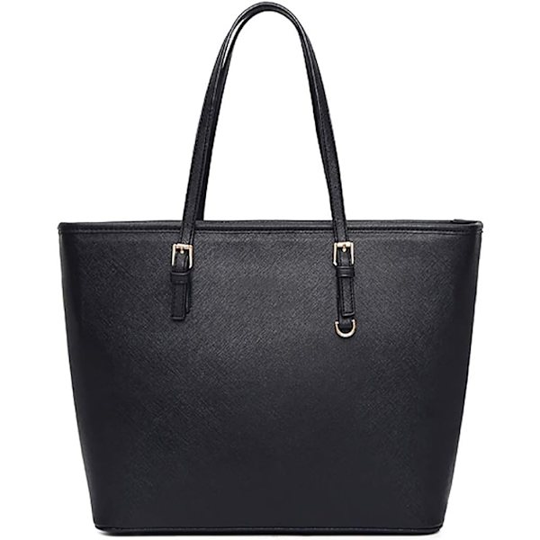 Håndtasker til kvinder, sort taske, stor taske, skuldertaske til kvinder, elegant taske, justerbar taske med lynlås - Perfet