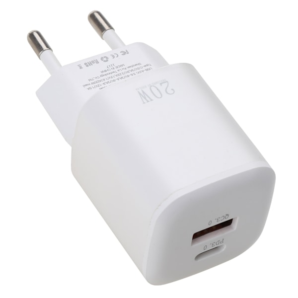 PD + QC3.0 hurtigoplader USB C oplader 20W PD- strøm Hurtig vægoplader, Type C oplader til alle USB/Type-C enheder