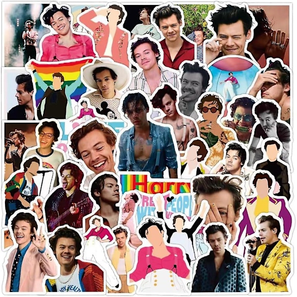 50 kpl Pop-laulaja Harry Styles -tarrat Merch-lahjat Esteettiset Vedenkestävät Vinyl-tarrat Vesipullolle, Scrapbookille, Kannettavalle