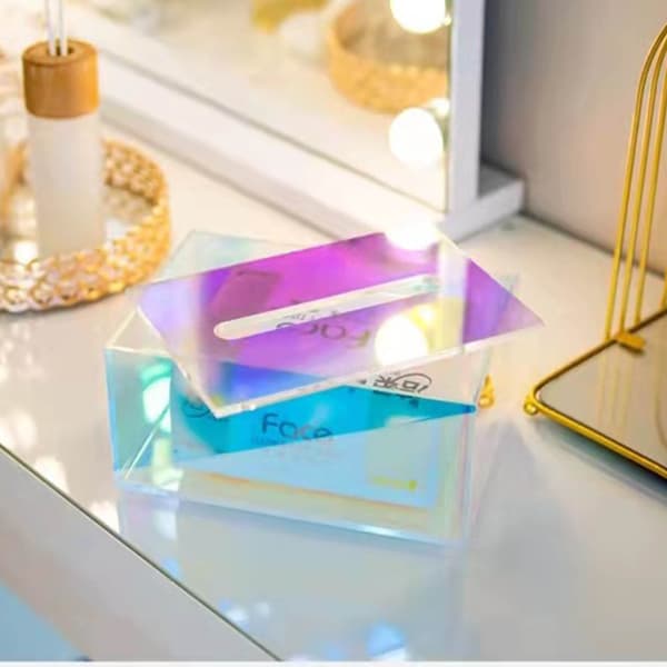 Akryl Tissue Box Holder Stor Kapacitet Servietopbevaring til Badeværelse Stue-X77-