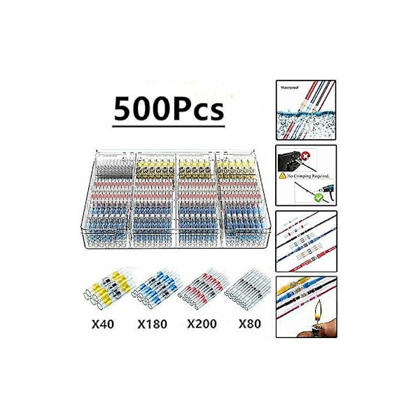 500 st Elektriska Kabelskor Löd Värmekrympslang, Maidodo Värmekrympslang Löd Stumskarv Isolerad Elektriska Kontakter Vattentät Marin Marin Automot