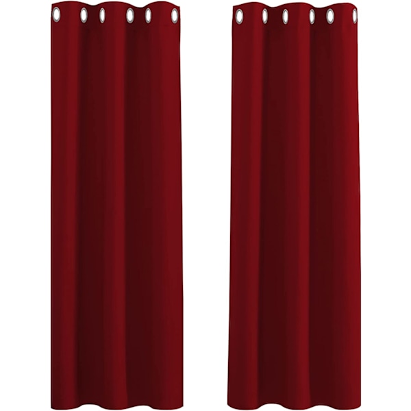 2 stk mørklægningsgardiner (rød 132*45cm)